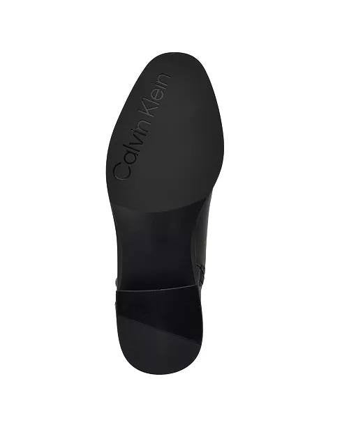 Calvin Klein Black Man‑Made Block Heel Booties 8.5M NIB MSRP $139