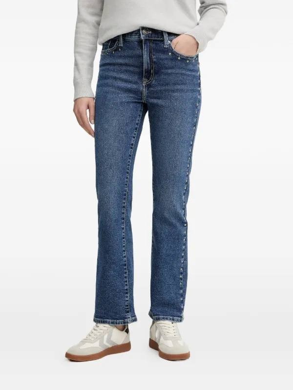 DKNY Jeans Side Studded High‑Rise Bootcut Jeans Cobble Hill 27 NWT $129