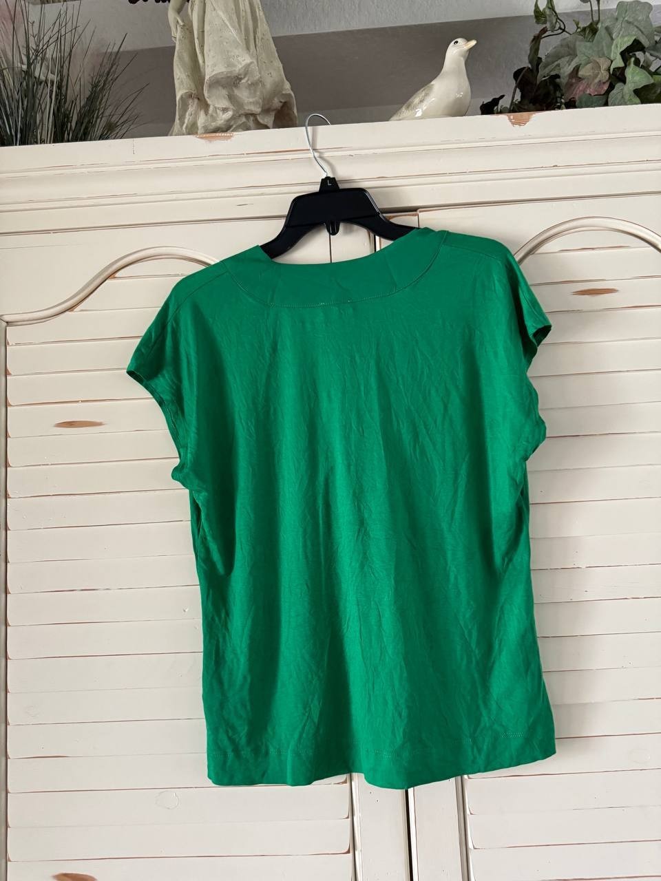 Hobbs Jonie Jersey Top M Green NWT V-Neck Cap Sleeve Blouse New with Tags