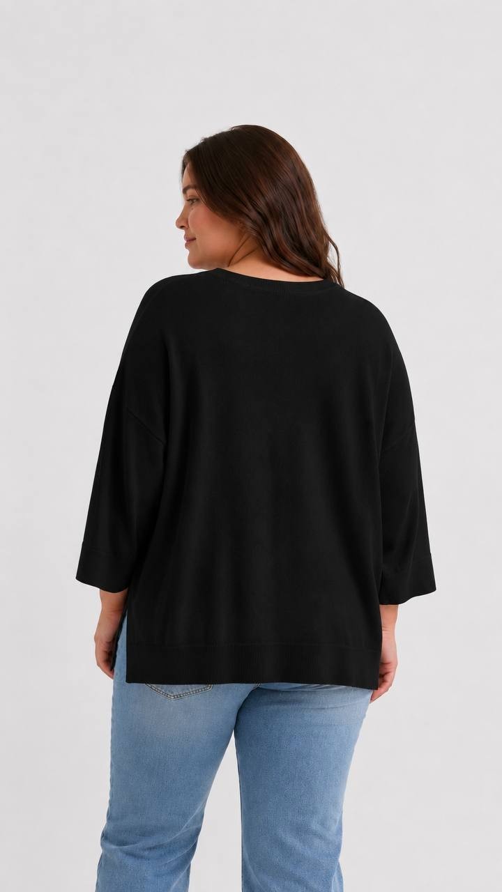 Melissa Paige Sweater – Boat Neck – 3/4 Sleeves – NWT