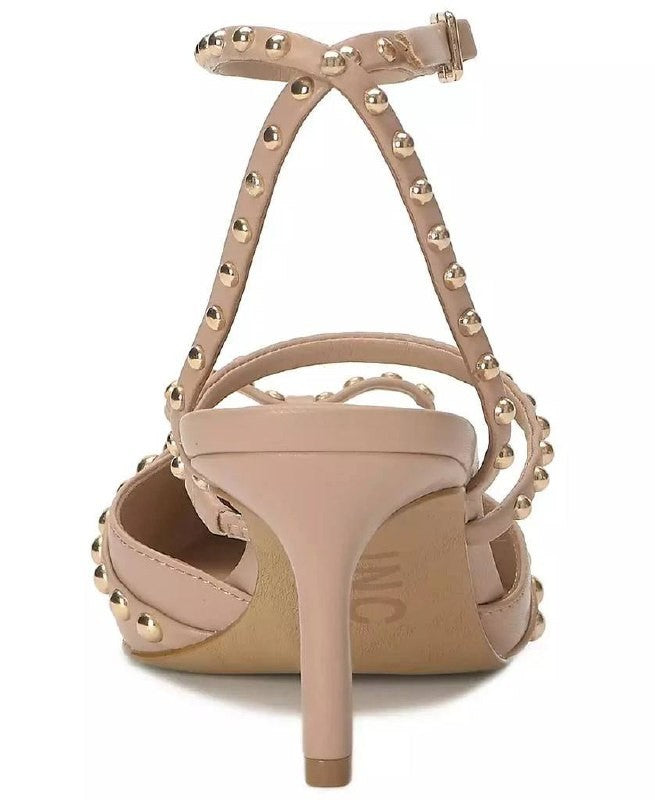INC Gyda Pumps 8M Sweet Nude Studded Pointed Toe Stiletto Heel NIB msrp$100
