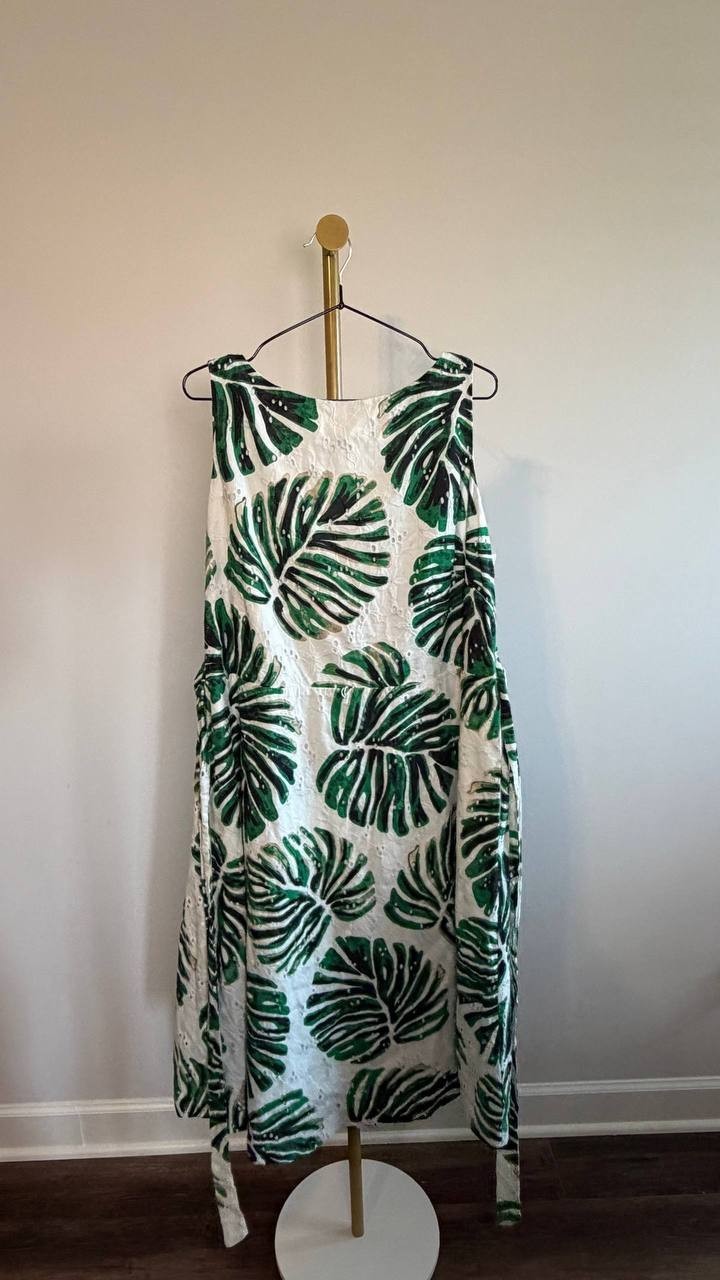 Anne Klein Eyelet Midi Dress White Dove Multi 16 NWT $138
