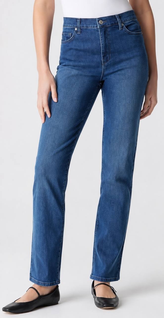 Gloria Vanderbilt Petite Amanda High Rise Straight Jeans Frisco 12P NWT $48