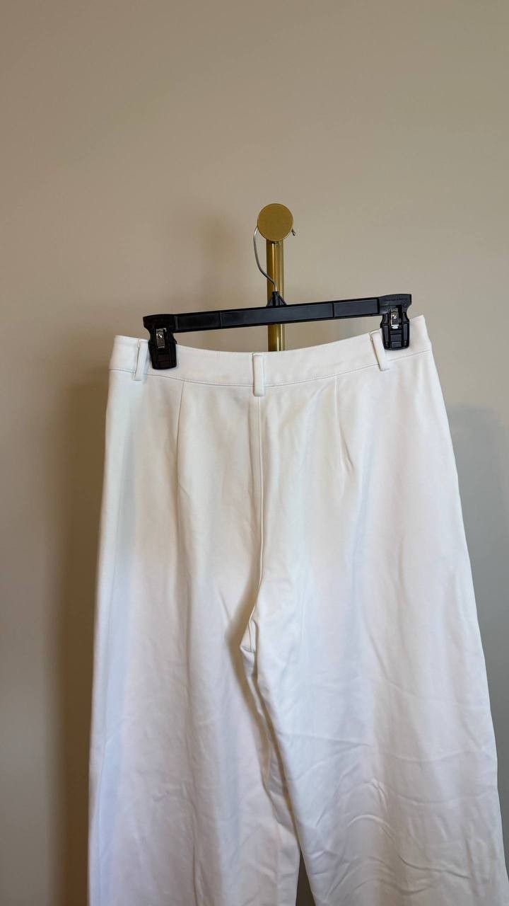 Bar III High Waist Wide Leg Pants White Size PM NWT $59.50