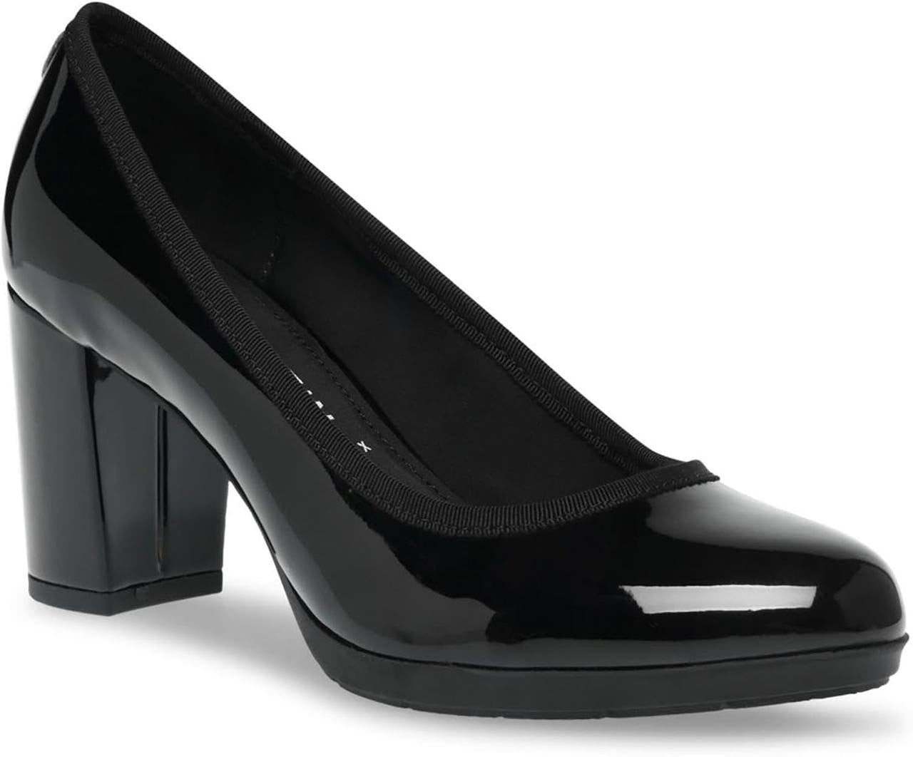 Anne Klein Block Heel Pumps 7.5M Black Patent New in Box  MSRP 89$