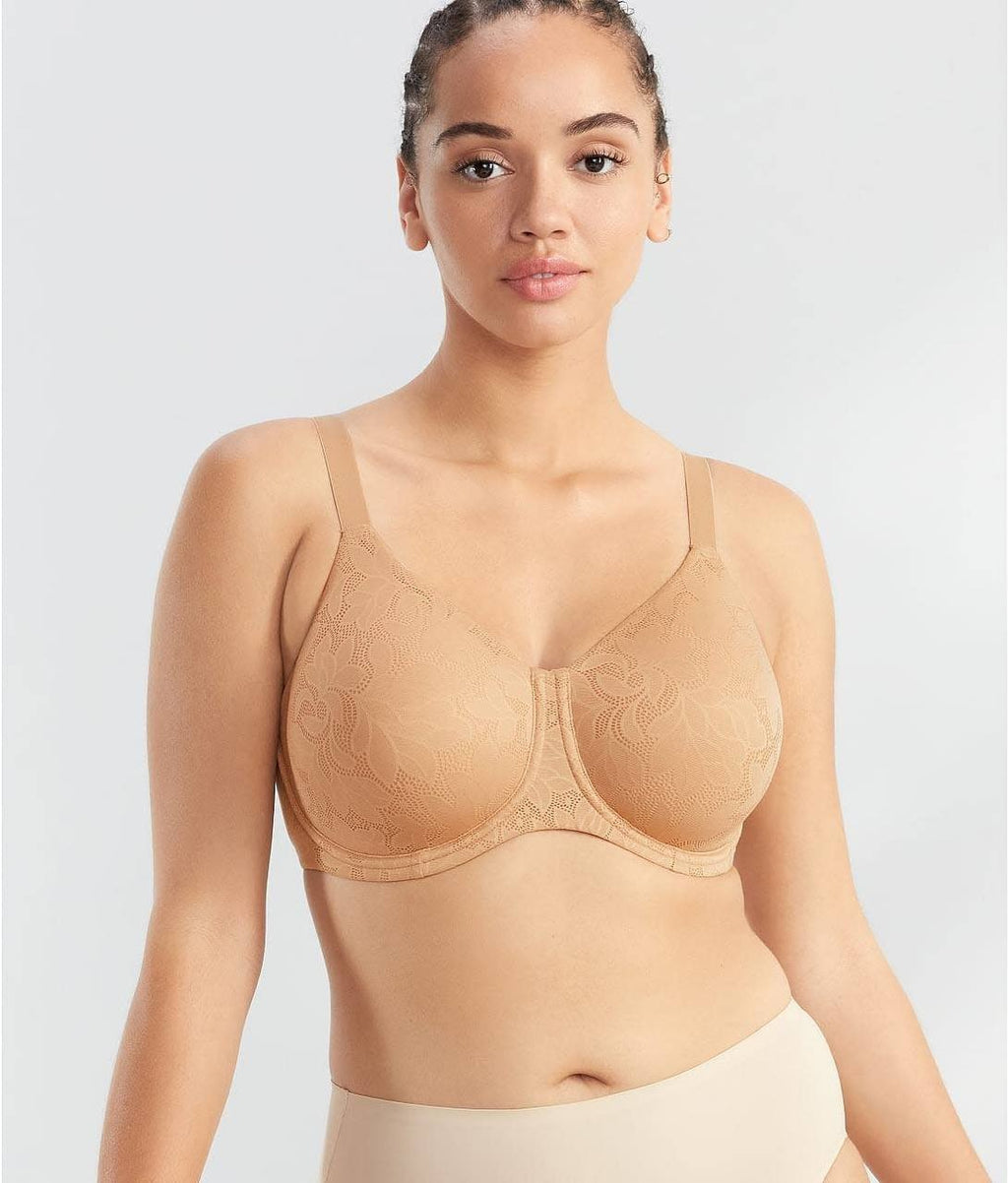 Dominique Women’s Seamless Lace Minimizer Bra Mustard Nude 36D Style 7000 70$