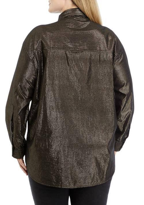 Gloria Vanderbilt Plus Size Amanda Shirt Black XXL NWT $48
