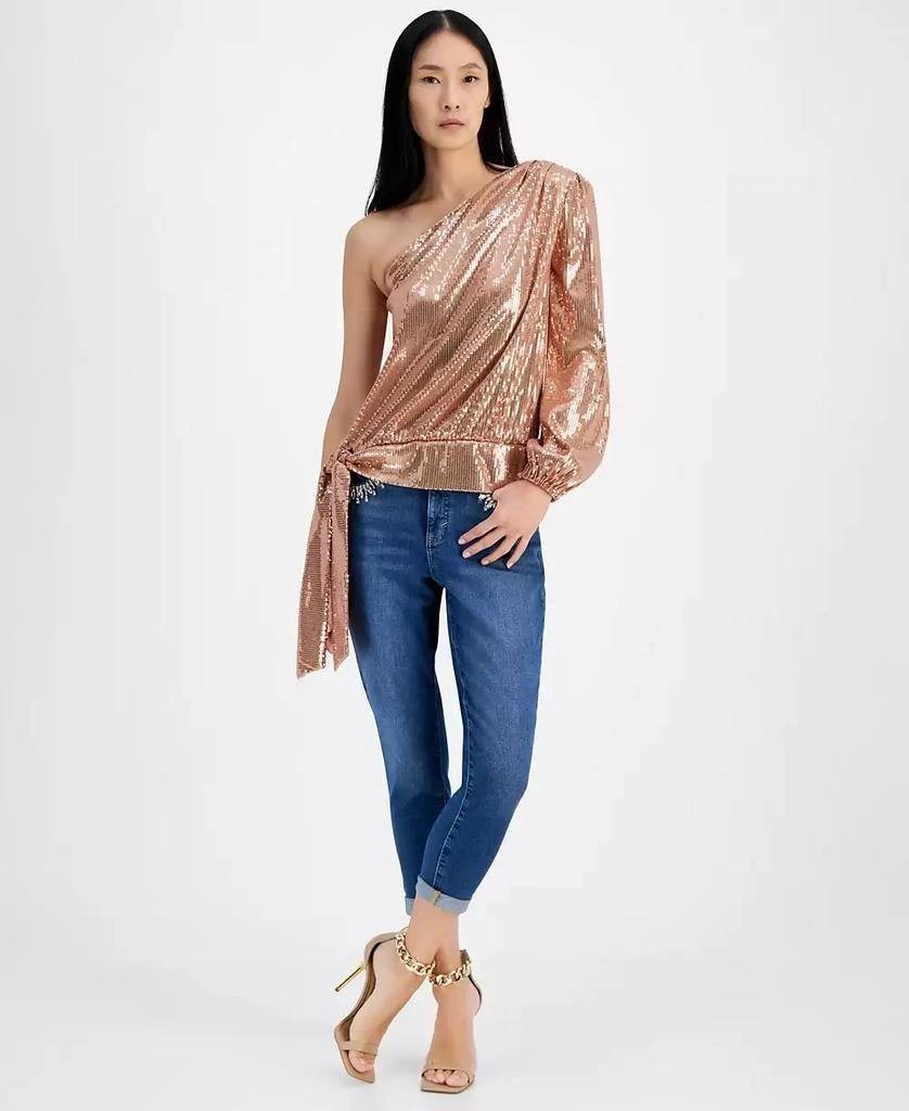 INC International One-Shoulder Sequined Top Size M NWOT $79.50 – Party Chic