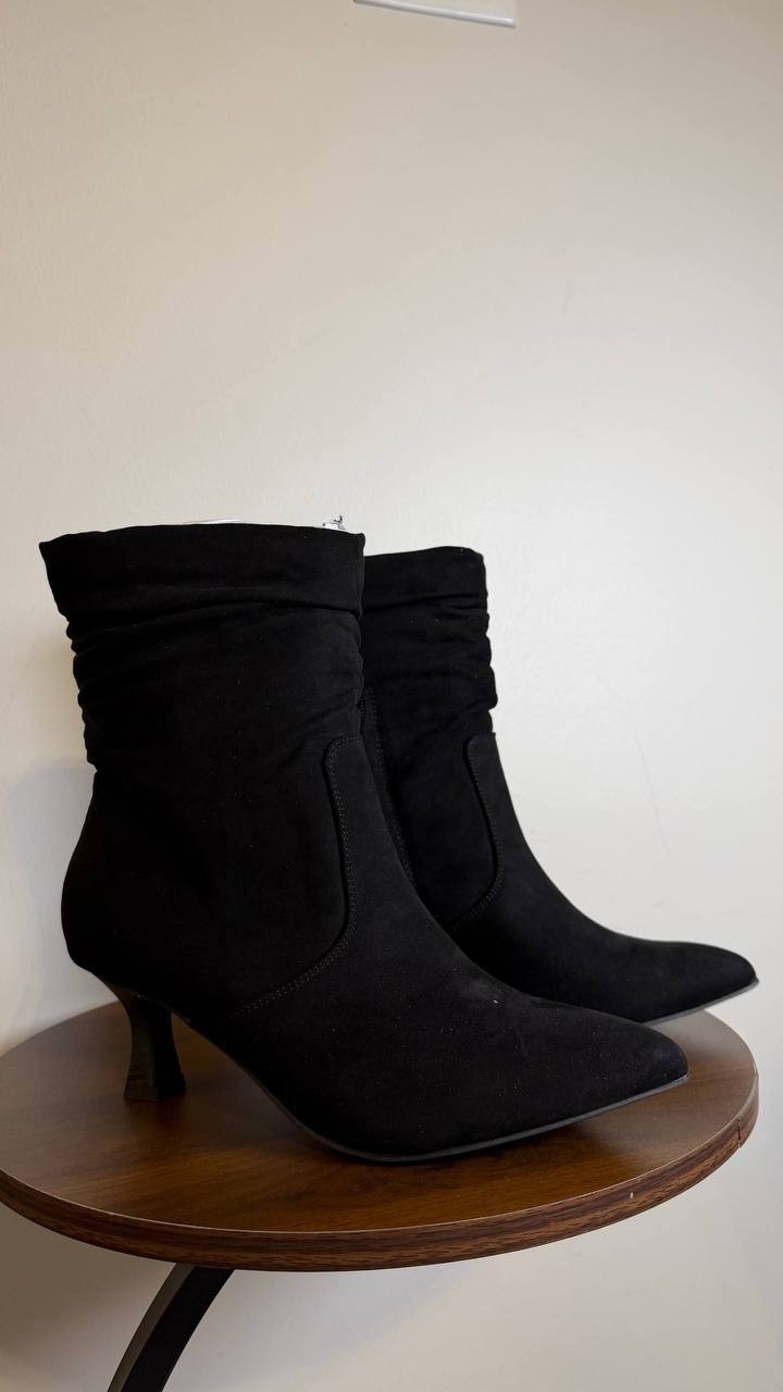 Jones New York Black Microsuede Dress Booties 7.5M New in Box MSRP $89.50