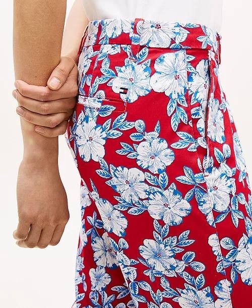 Tommy Hilfiger Twill Slim Chino Pants Blue/Red 10 NWT $74.50