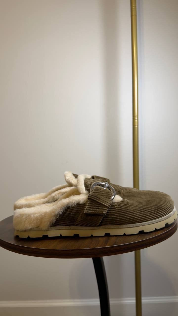 Stuart  Weitzman  Shearling  Clogs  Smokey  Taupe  5  New  $475
