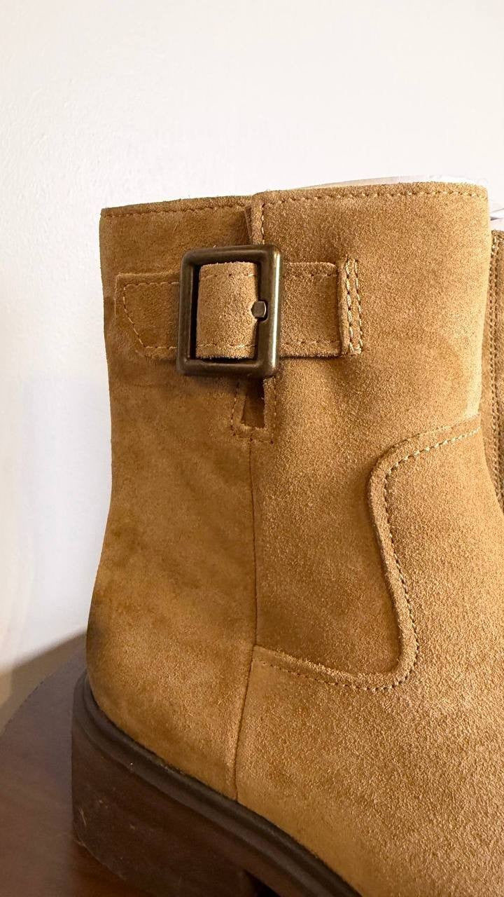 Franco Sarto Suede Booties 6.5M Tan New in Box MSRP $185