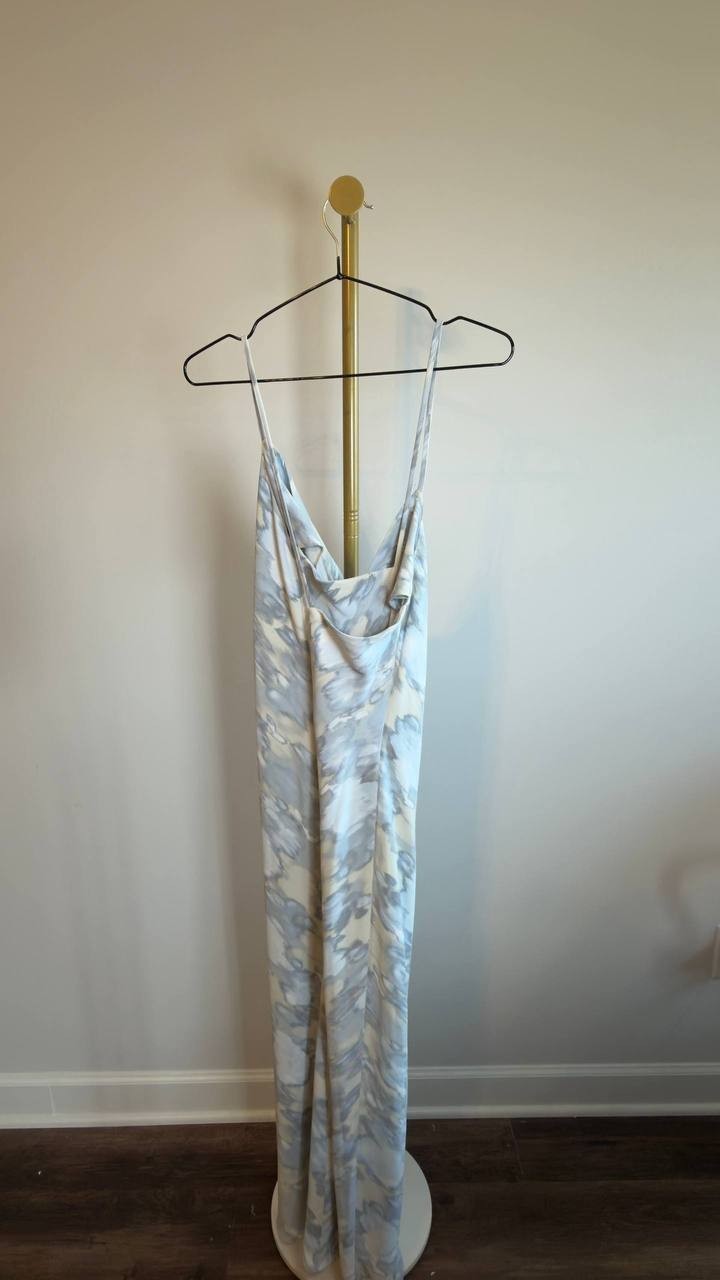 Calvin Klein Printed Cowl‑Neck Slip Dress Multi L/G NWT $149