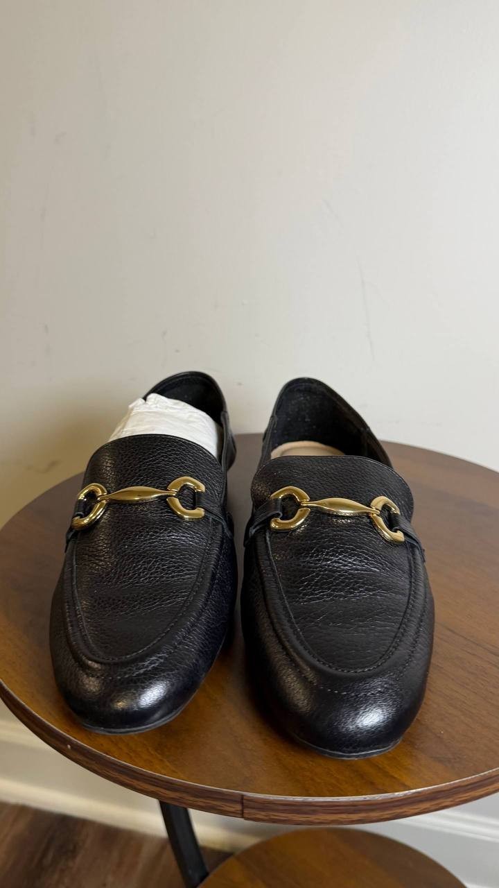 Arezzo Loafers Black Leather Size 8B New in Box $99