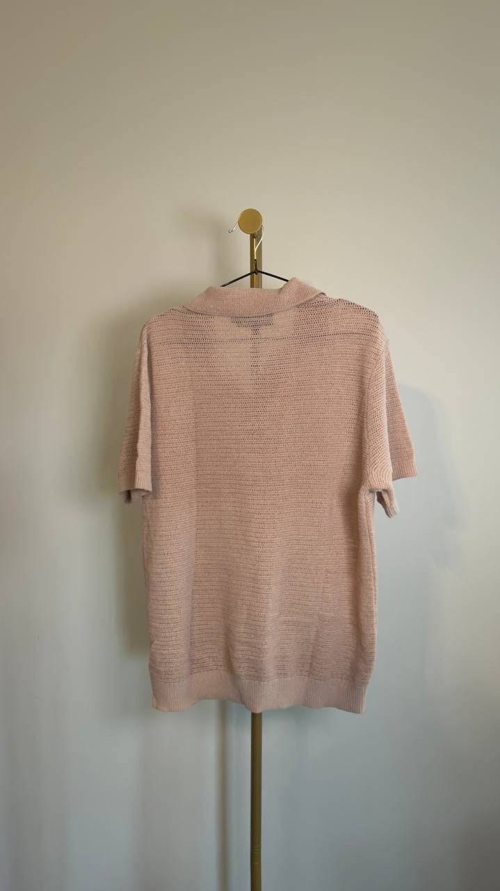 Paisley & Gray Johnny Collar Polo Tan Chenille Size L NWT $85