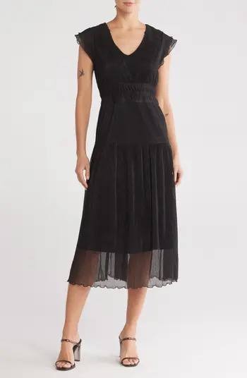 Sandra Darren Pleated Sheath Maxi Dress Black Size S NWT $99 – Elegant Chiffon