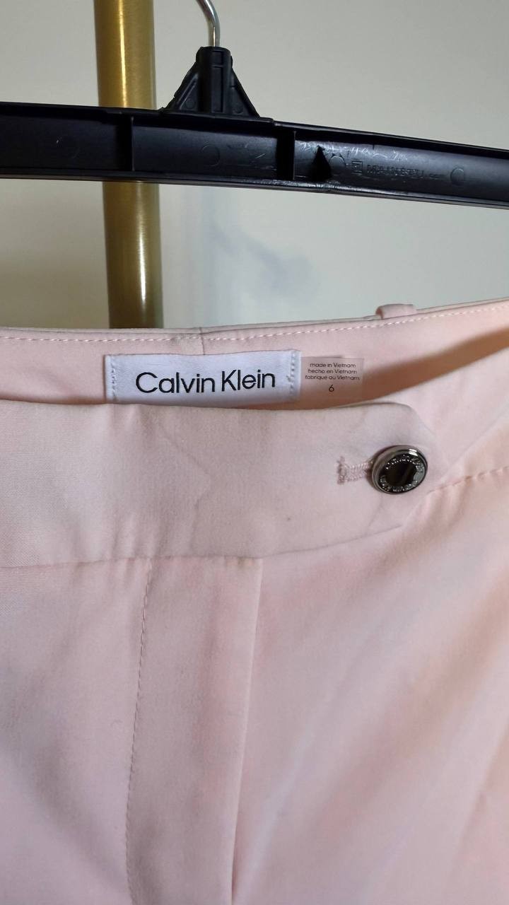 Calvin Klein Modern-Fit Straight-Leg Pants Pale Pink 6 $89 NWT