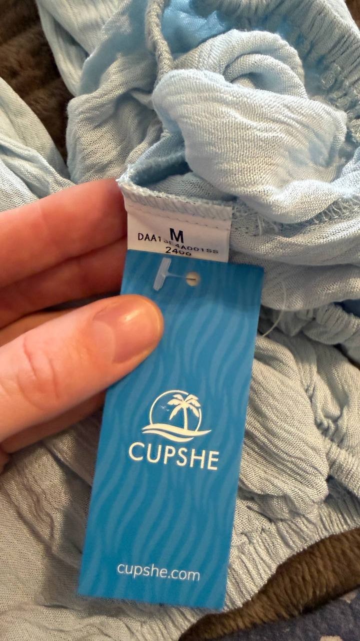 Cupshe Light Cornflower Halter Jumpsuit Size M NWT Soft Blue Casual Summer