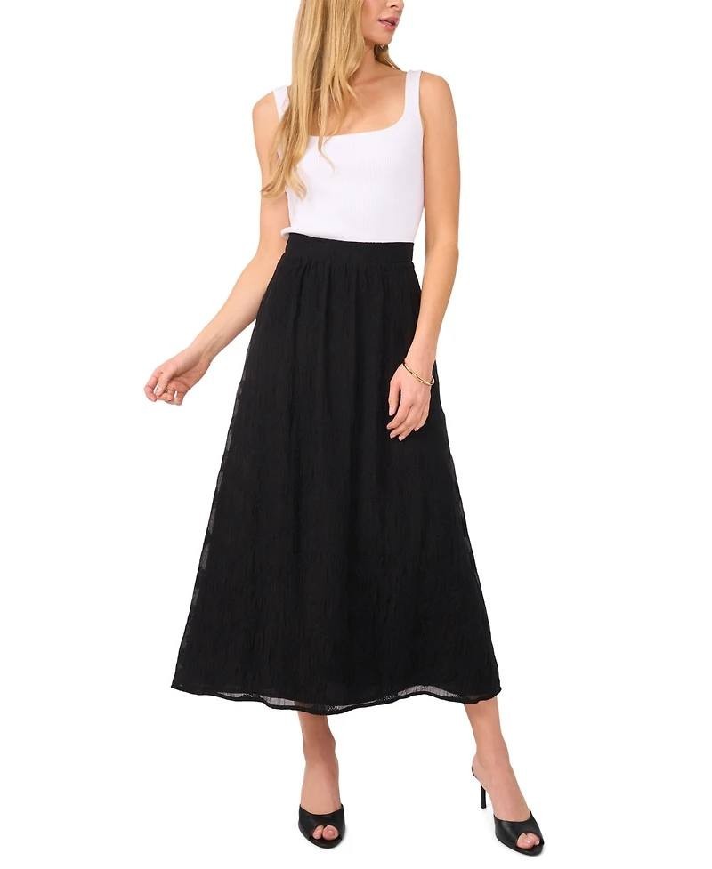 Vince Camuto Textured A-Line Skirt Rich Black 12 NWT New with Tags Midi