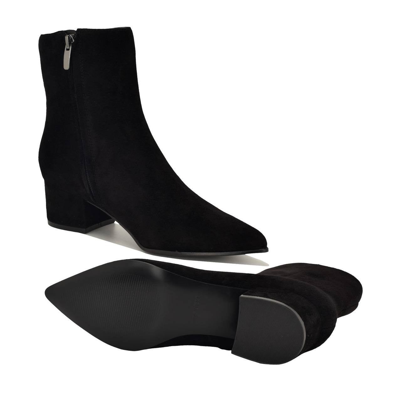 Nine West Black Suede Ankle Booties 11M New in Box MSRP $149