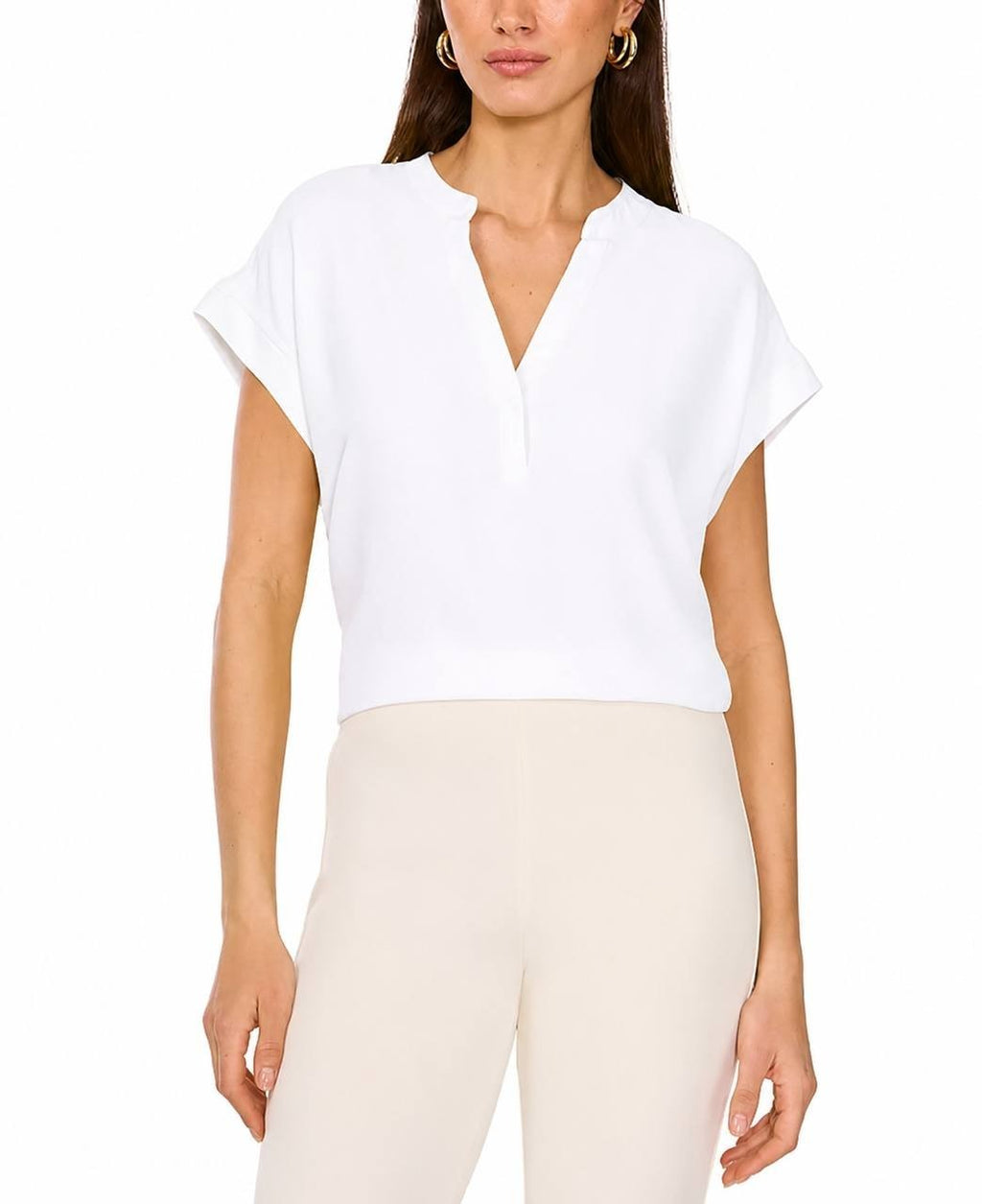 Vince Camuto V-Neck Cap-Sleeve Top White XL NWOT $59