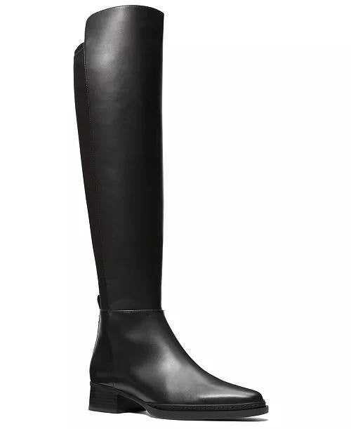 Michael Kors Lex Women’s Block Heel Boots Black 9.5WS Polyester $175 NWB