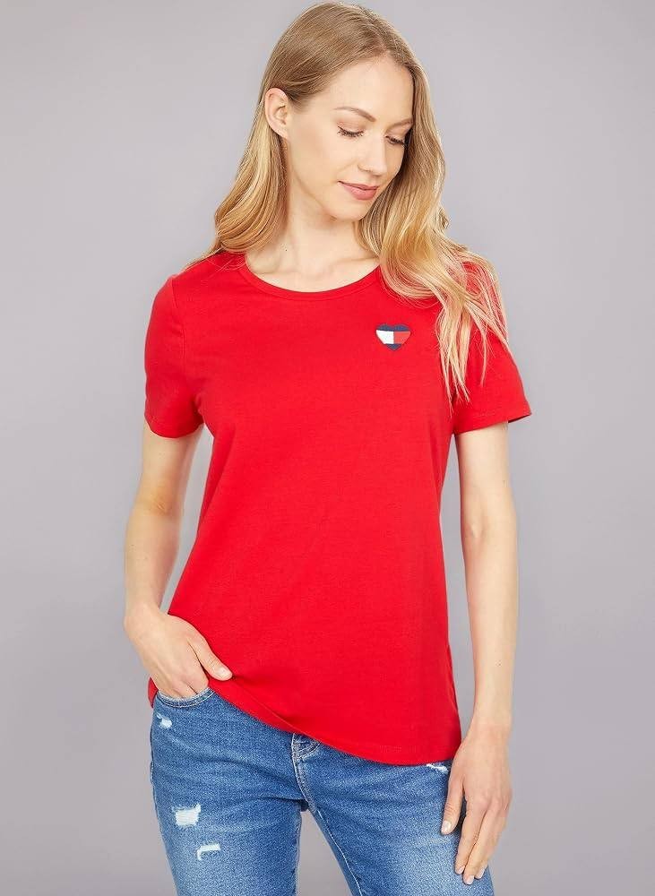 Tommy Hilfiger Women’s Heart Flag Graphic T‑Shirt Red S NWT $39.50