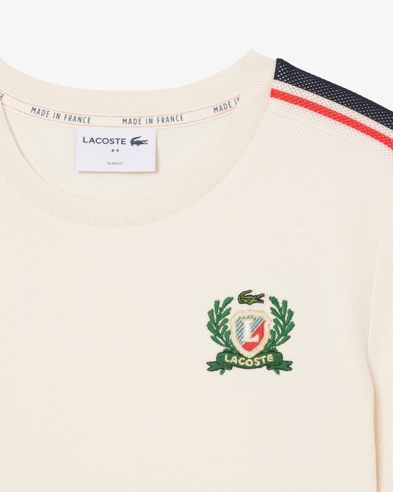 Lacoste Made In France Tee 44 Cream Textured Piqué Slim Fit NWT MSRP 90$