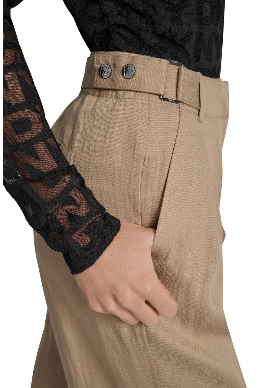 DKNY Weathered Twill Pleated Pants Travertine 12 NWT $99