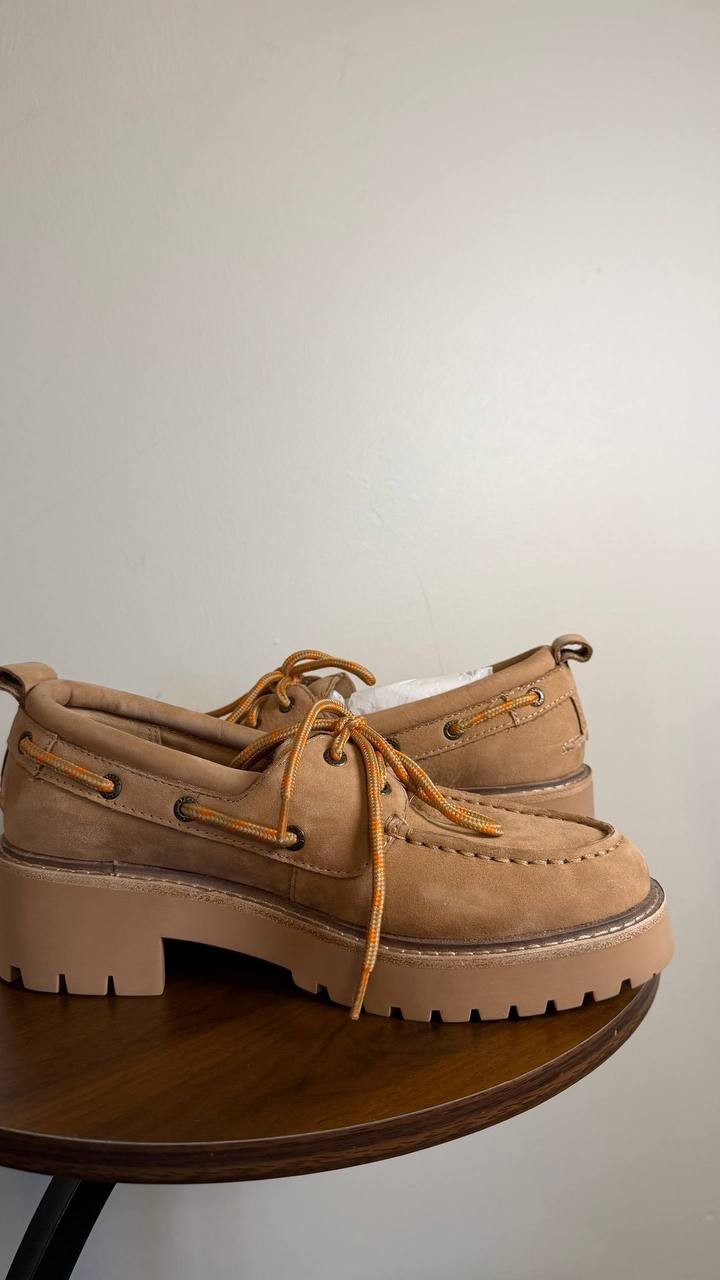 Sperry Authentic Original Boat Shoes 7 Tan Leather Lug Sole 2‑Eye NIB msrp$140