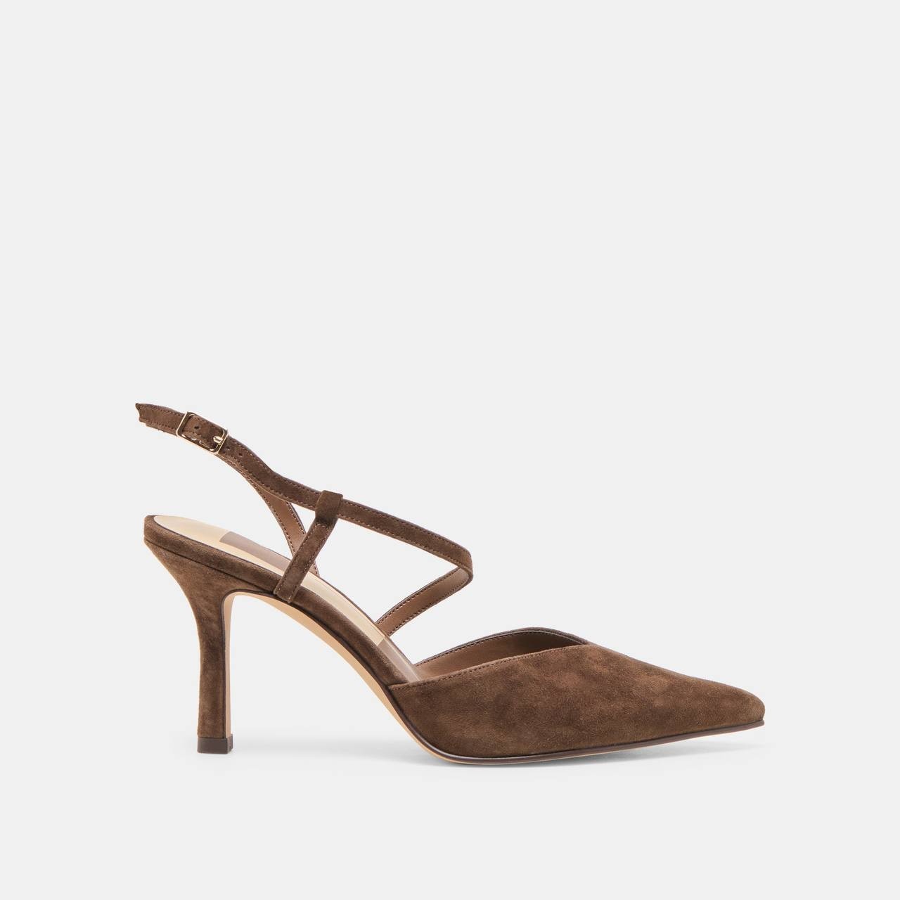 Dolce Vita Kamra Heels Dark Brown Suede Slingback Pumps 9M NWB MSRP $150
