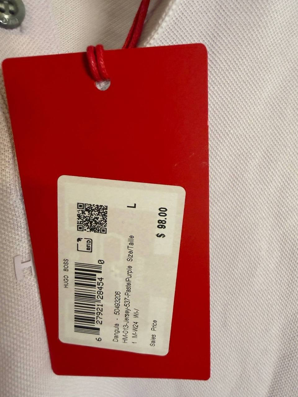 HUGO Hugo Boss Dangula Relaxed Fit Logo Polo Shirt White L NWT $98