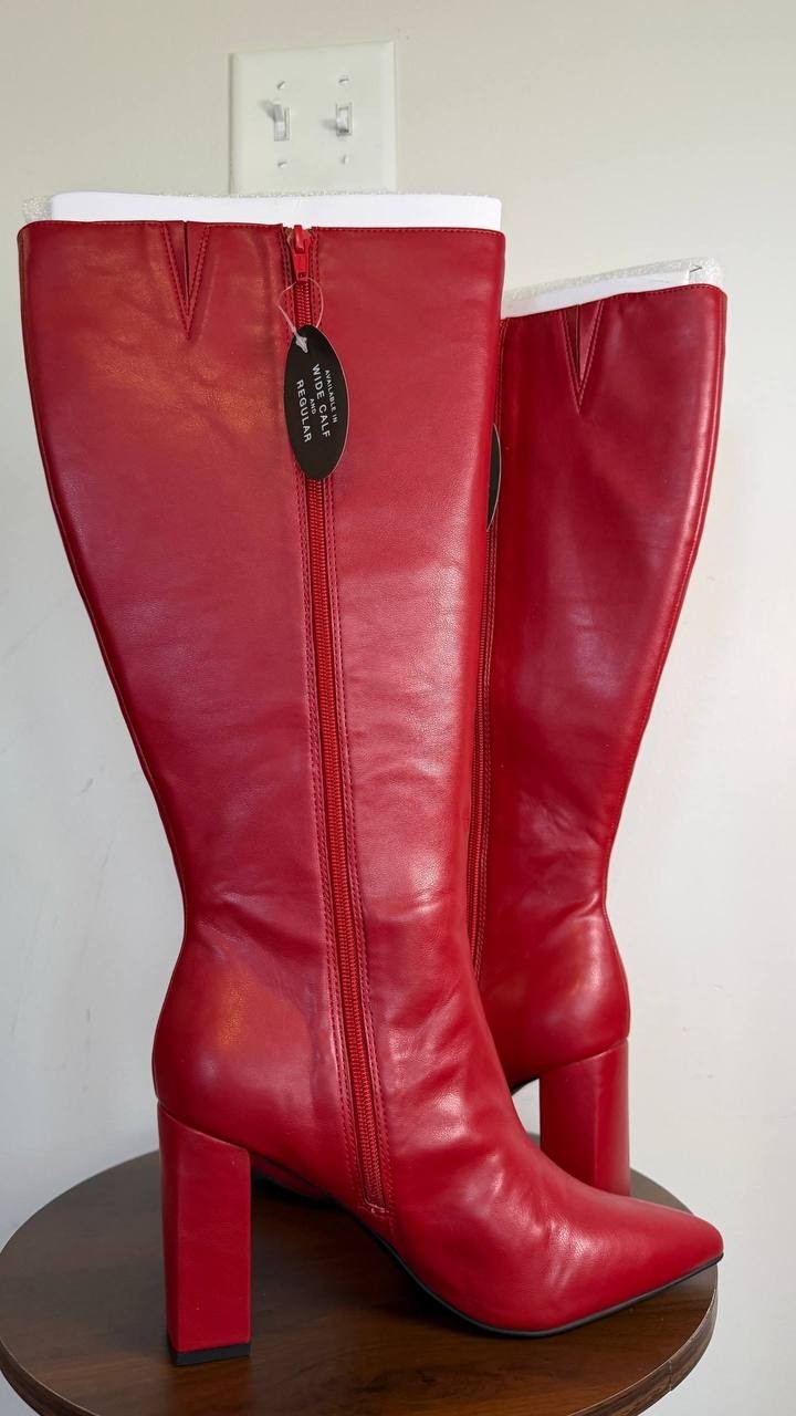 Wild Pair Islah Women’s Knee High Boots Red 9M WC Man‑Made $99.90 NWOB
