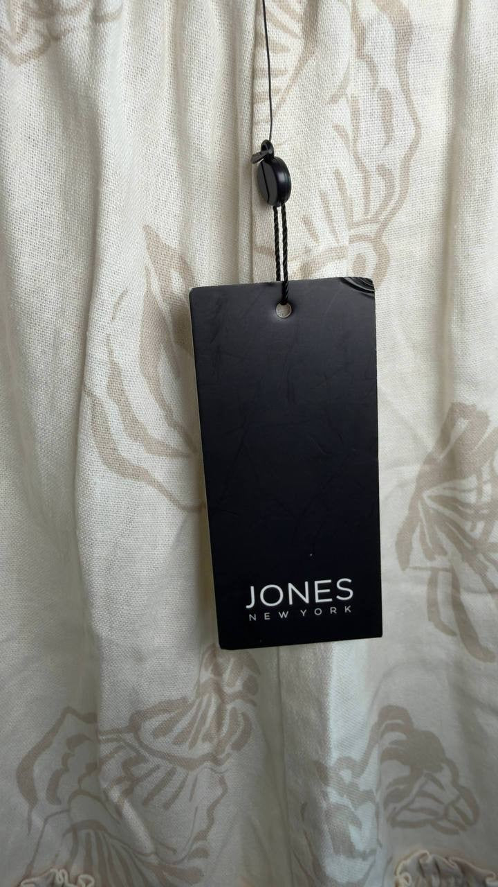 Jones New York Petite Pull‑On Tiered Midi Skirt White/Natural S NWT $89.50