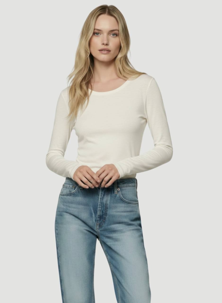 Majestic Filatures Women’s Soft Touch Crewneck T‑Shirt Cream 2 NWT $138