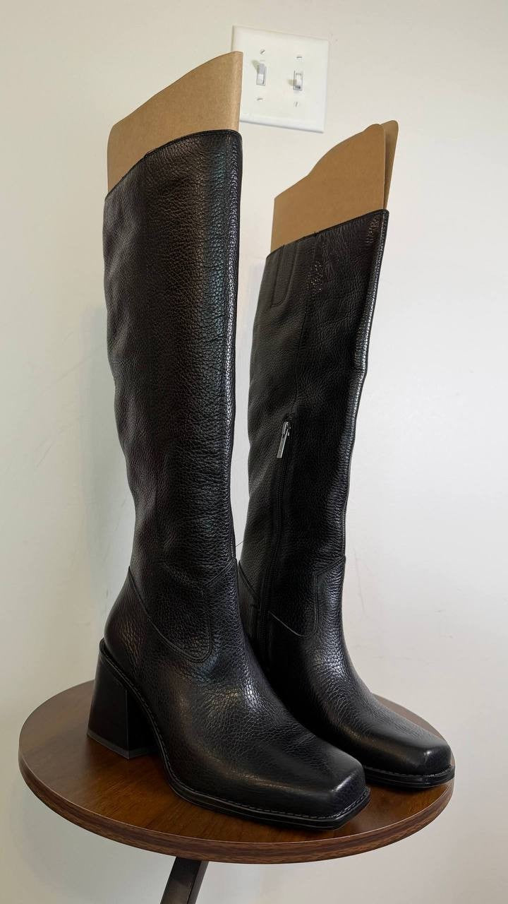 Vince Camuto Sangeti Knee‑High Leather Boots Black Women’s 6M NWB $239