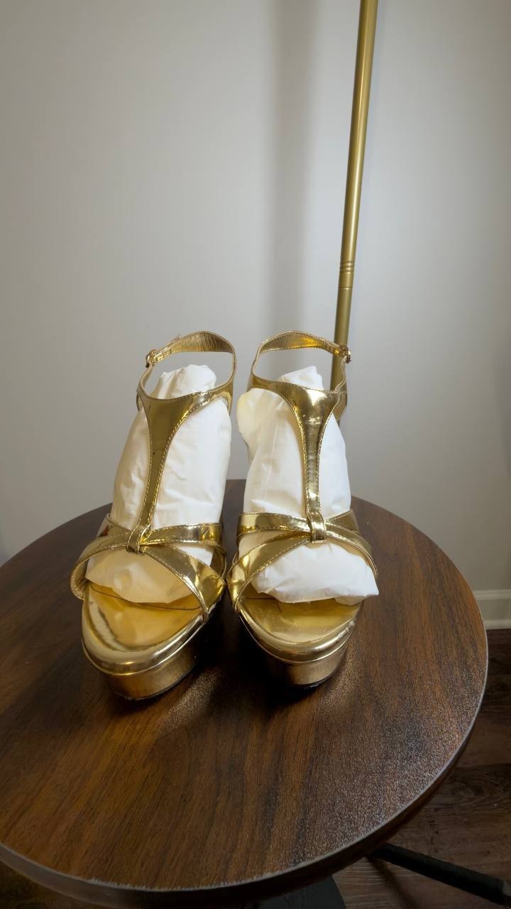 Jimmy  Choo  Platform  Sandals  Gold  37.5