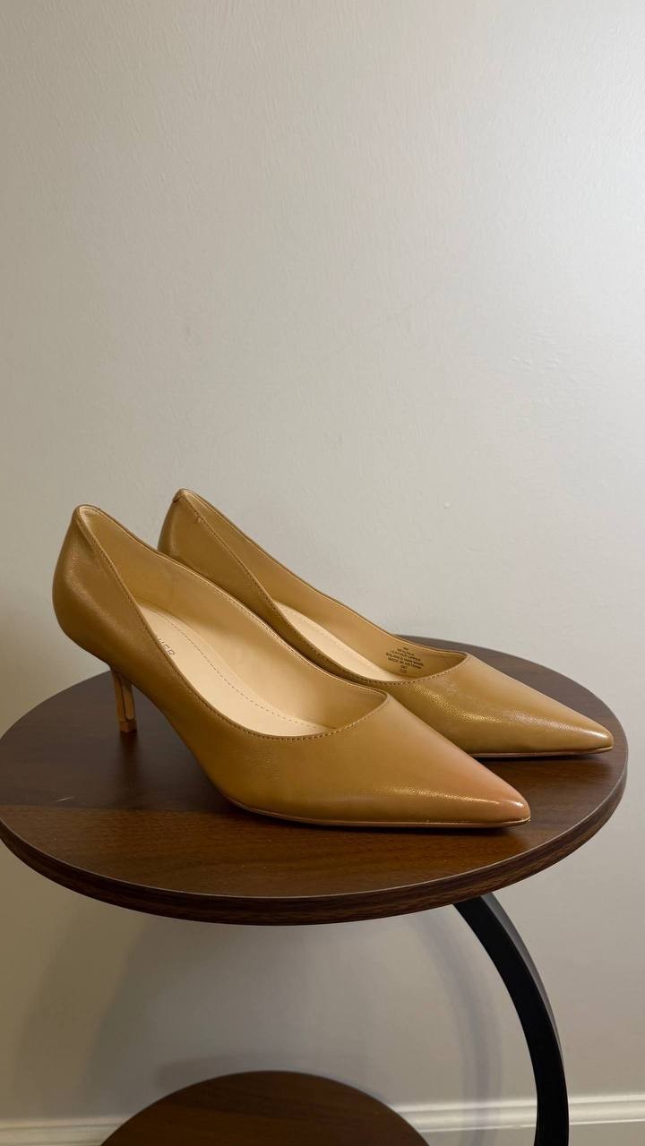 Marc Fisher Alola Dress Pumps 9M Medium Natural Leather New In Box Scuff msrp$99