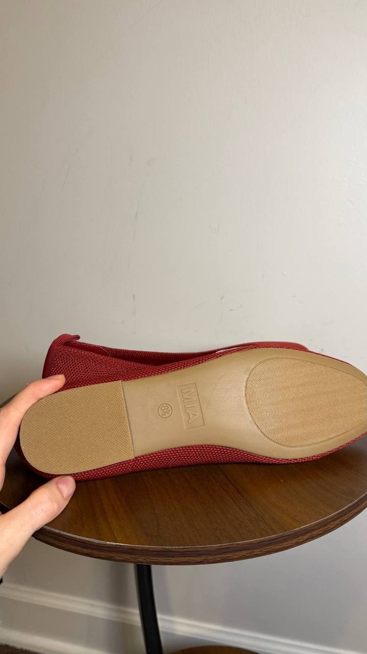 MIA Rasia Ballet Knit Round Toe Flats Red Women’s 8.5M NWB $70