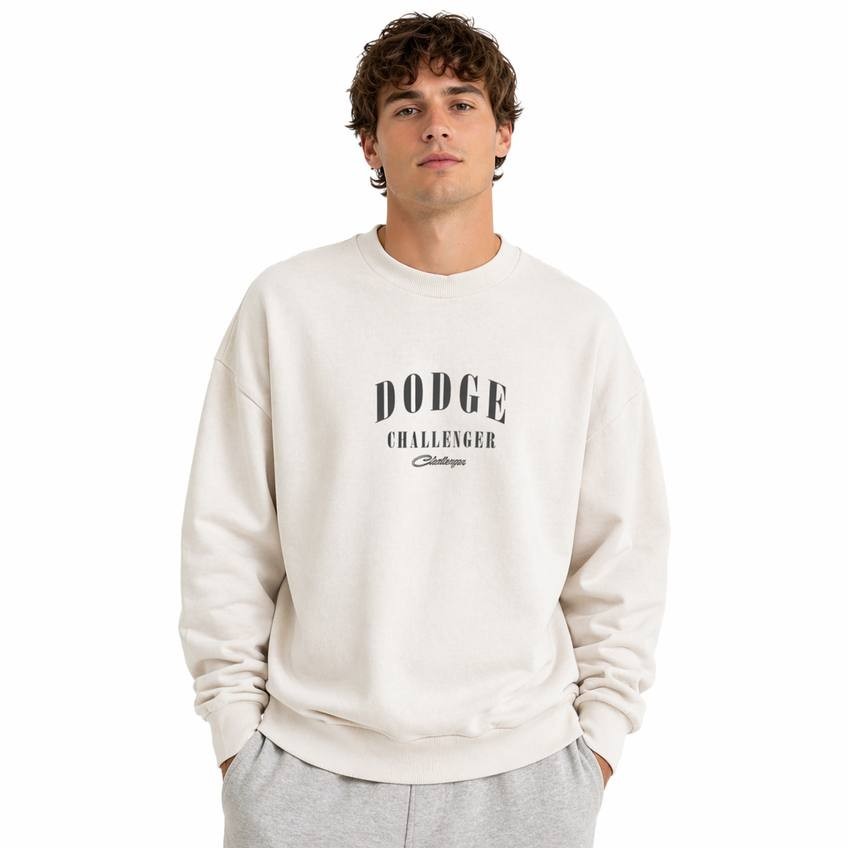 Dodge Challenger Crewneck Sweatshirt White M NWT $50