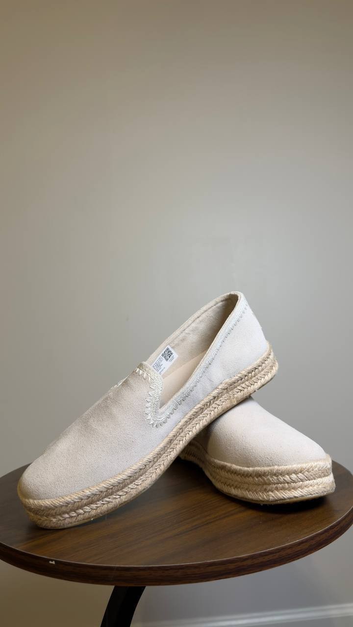 TOMS  Carolina  Espadrille  Sneakers  Soft  Grey  Suede  8  New  With  Box  $95