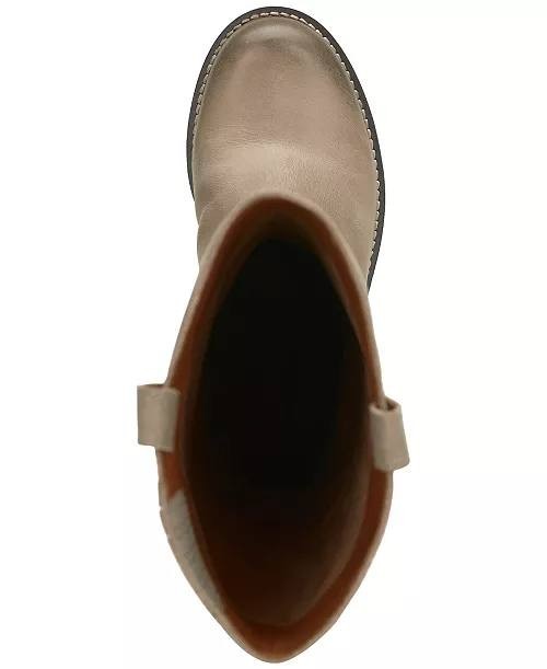 Lucky Brand Hybiscus Women’s Knee High Riding Boots Silver 9.5M Leather $229