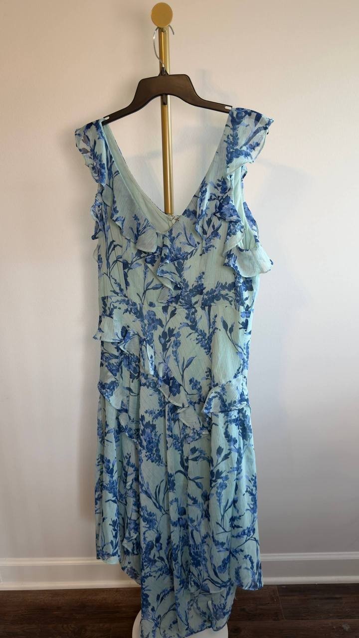 Tommy Hilfiger Provincial Floral Chiffon Dress Blue Multi 14 NWT $139
