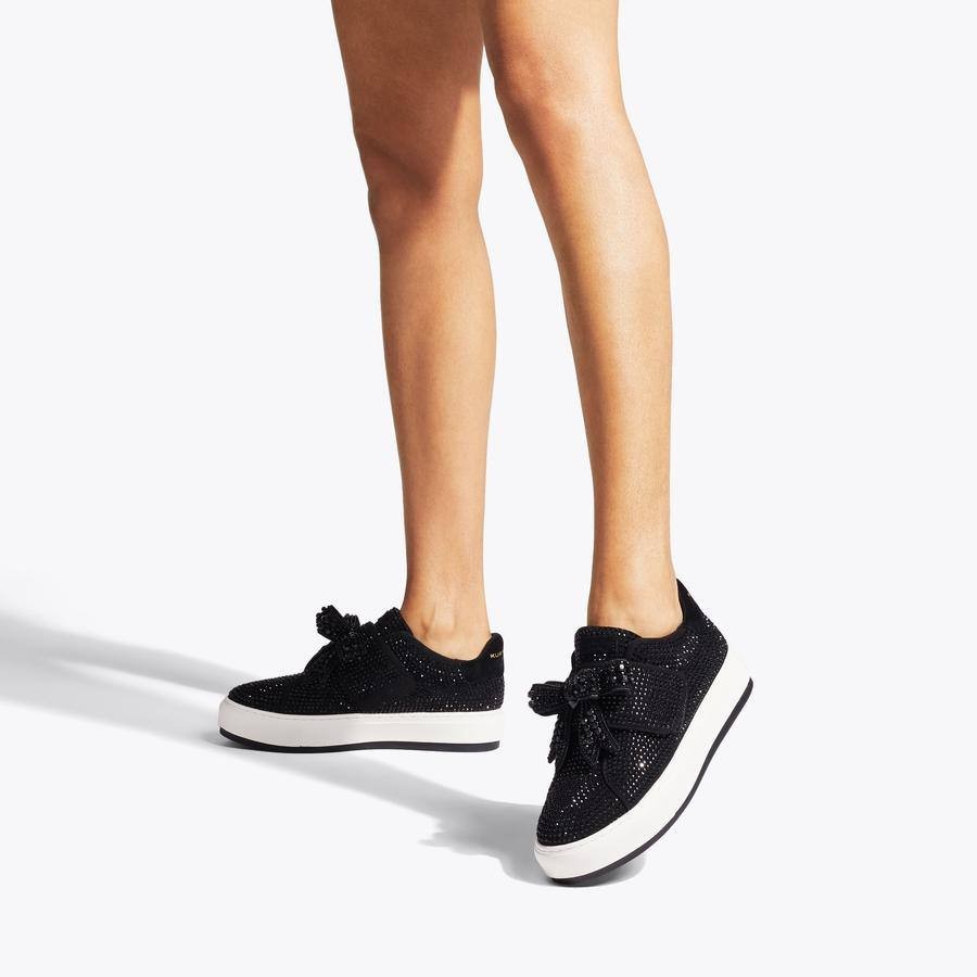 Kurt Geiger Black Fabric Sneakers 9 New in Box $72