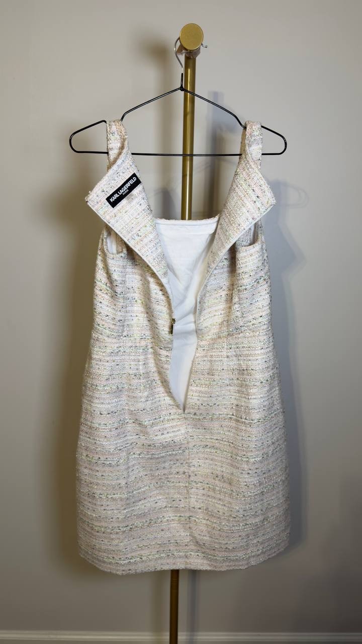 Karl  Lagerfeld  Paris  Women’s    Dress  Soft  White  Multi  8  NWOT  $179  