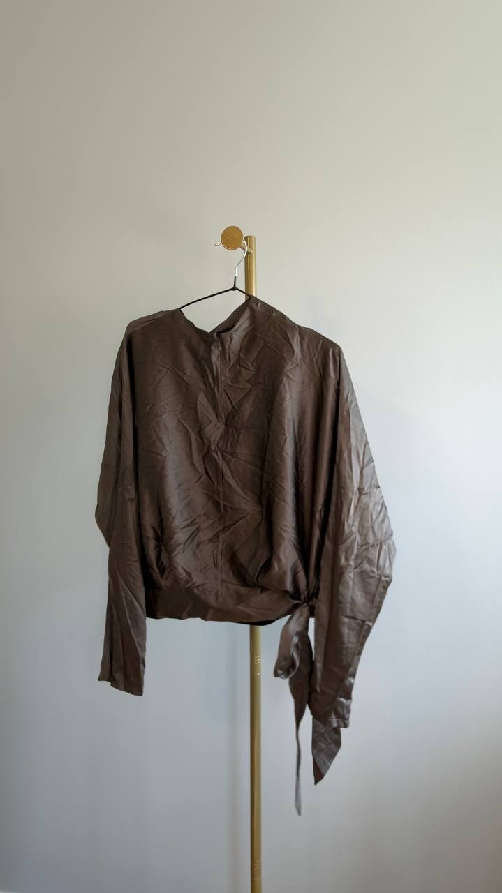 Staud Phoebe Silk Top Truffle 2 NWT $475