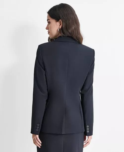 DKNY Women’s Single‑Button Long‑Sleeve Notch‑Lapel Blazer Black 6 NWOT $120