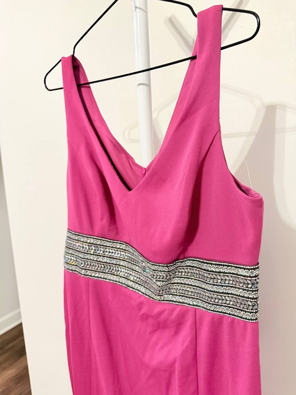 Marina Pink Long Dress Sparkle Belt – Size L – NWOT