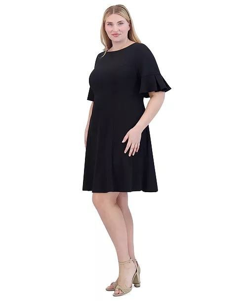 Jessica Howard Petite Fit & Flare Dress – Size 14P – NWT – Black Elbow Sleeve