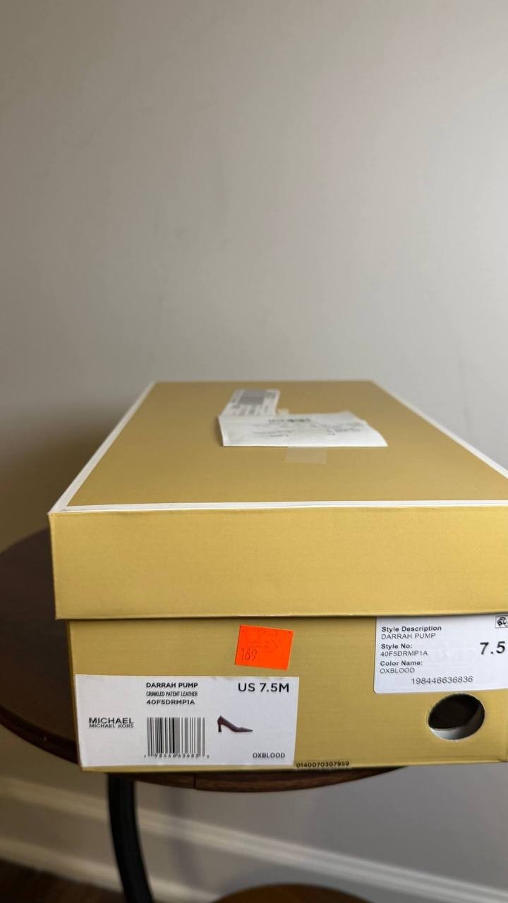 Michael Kors Oxblood Patent Leather Pumps 7.5M Pre‑Owned w/ Box MSRP $125
